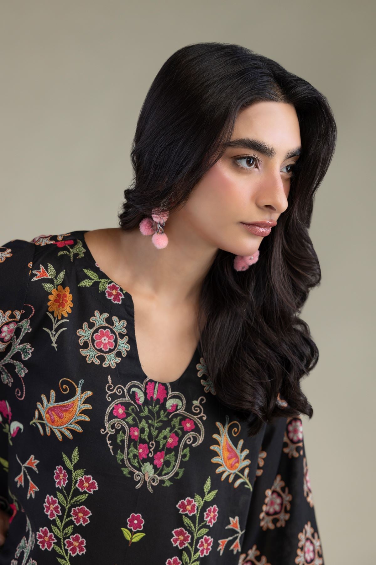 Black Cambric Kurta