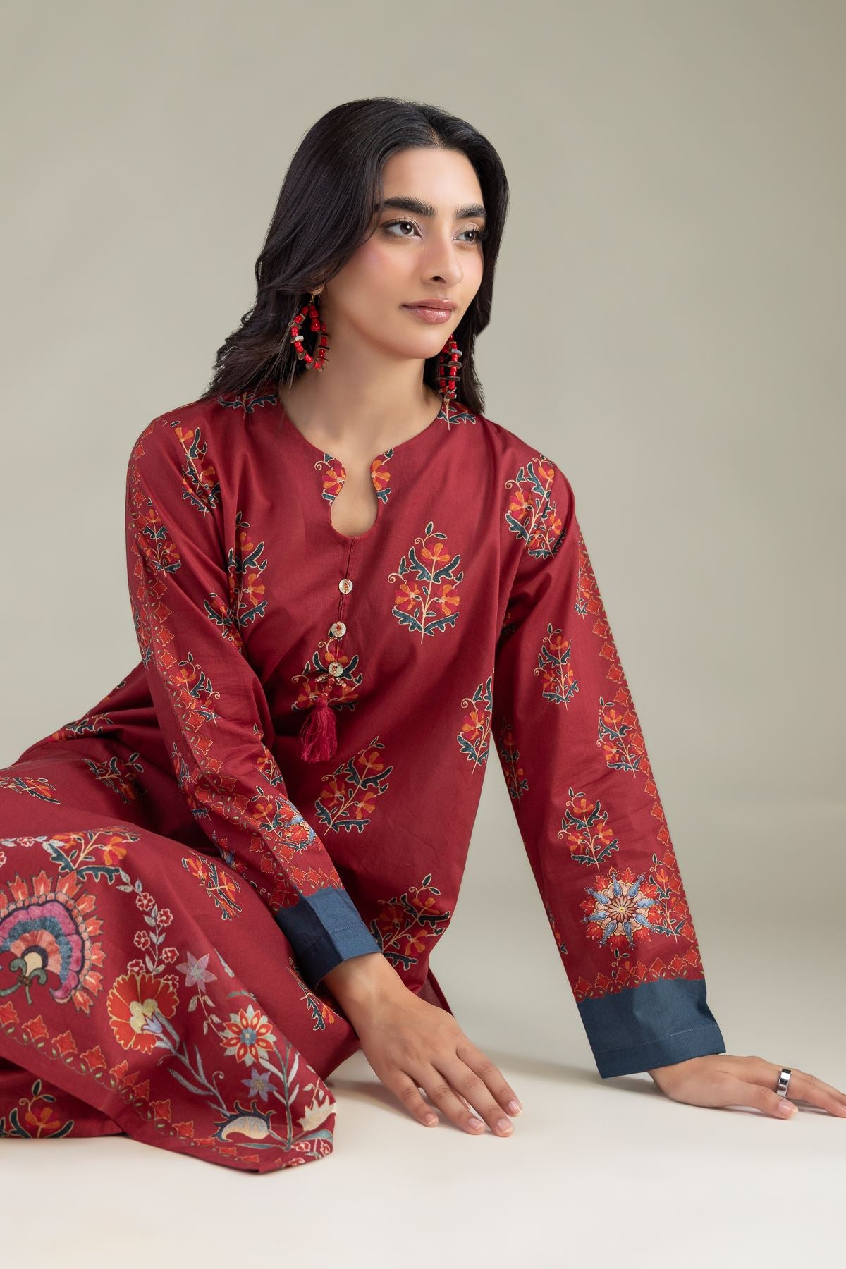 Floral Cambric Kurta