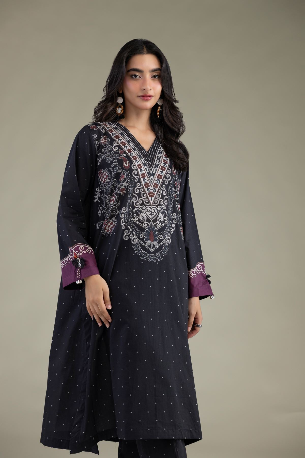 Cambric V-Neck Kurta