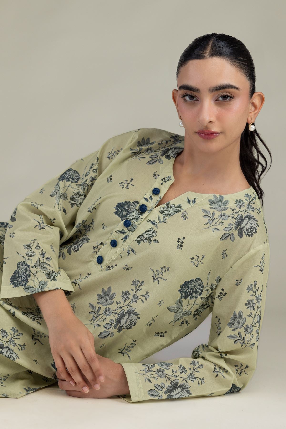 Floral Cambric Kurta