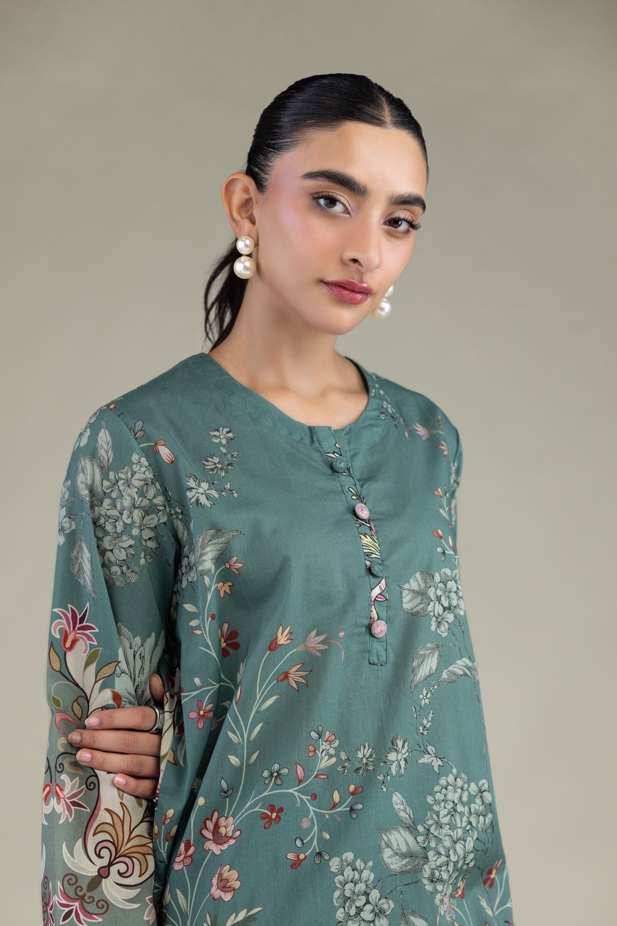 Floral Cambric Kurta