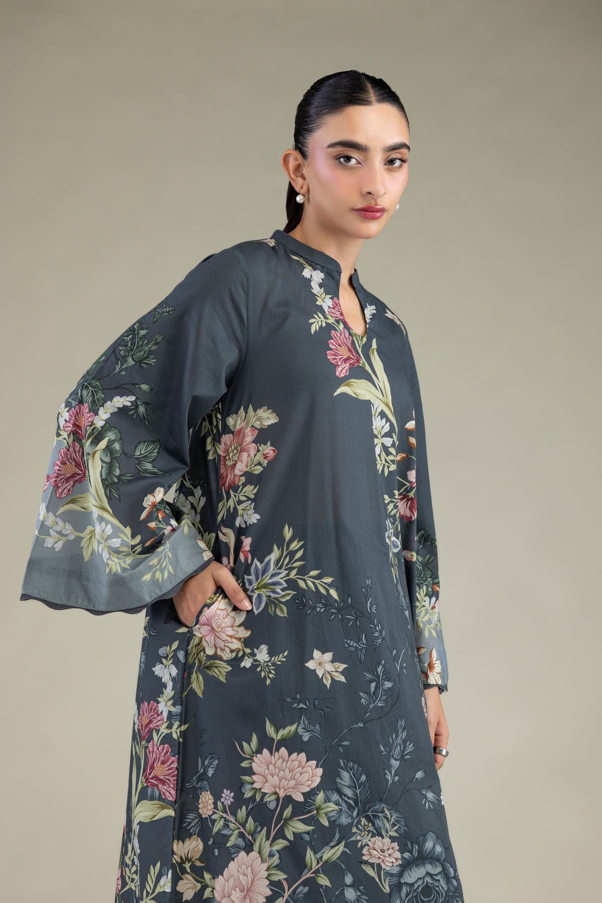 Floral Cambric Kurta
