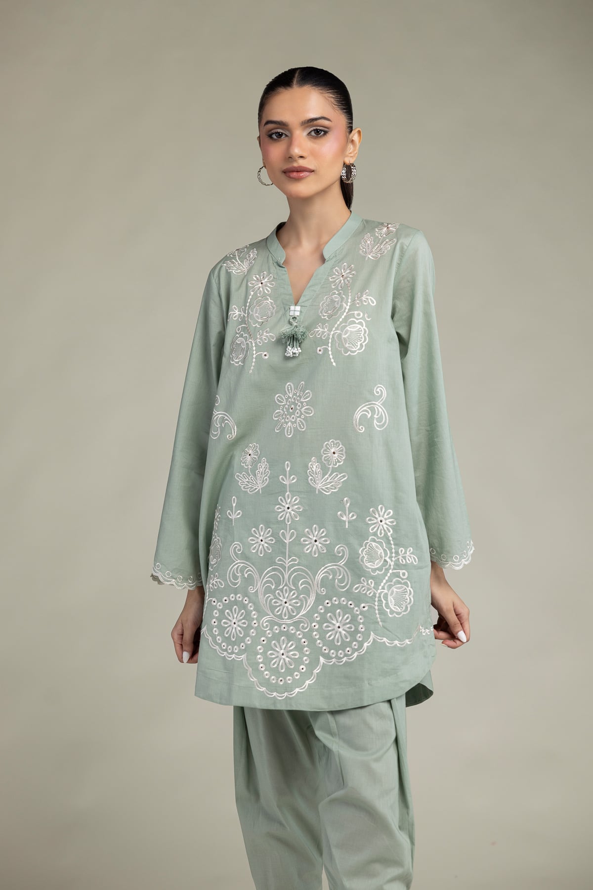Floral Cambric Kurta