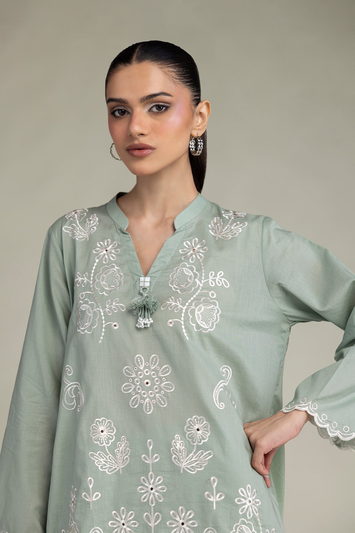 Floral Cambric Kurta
