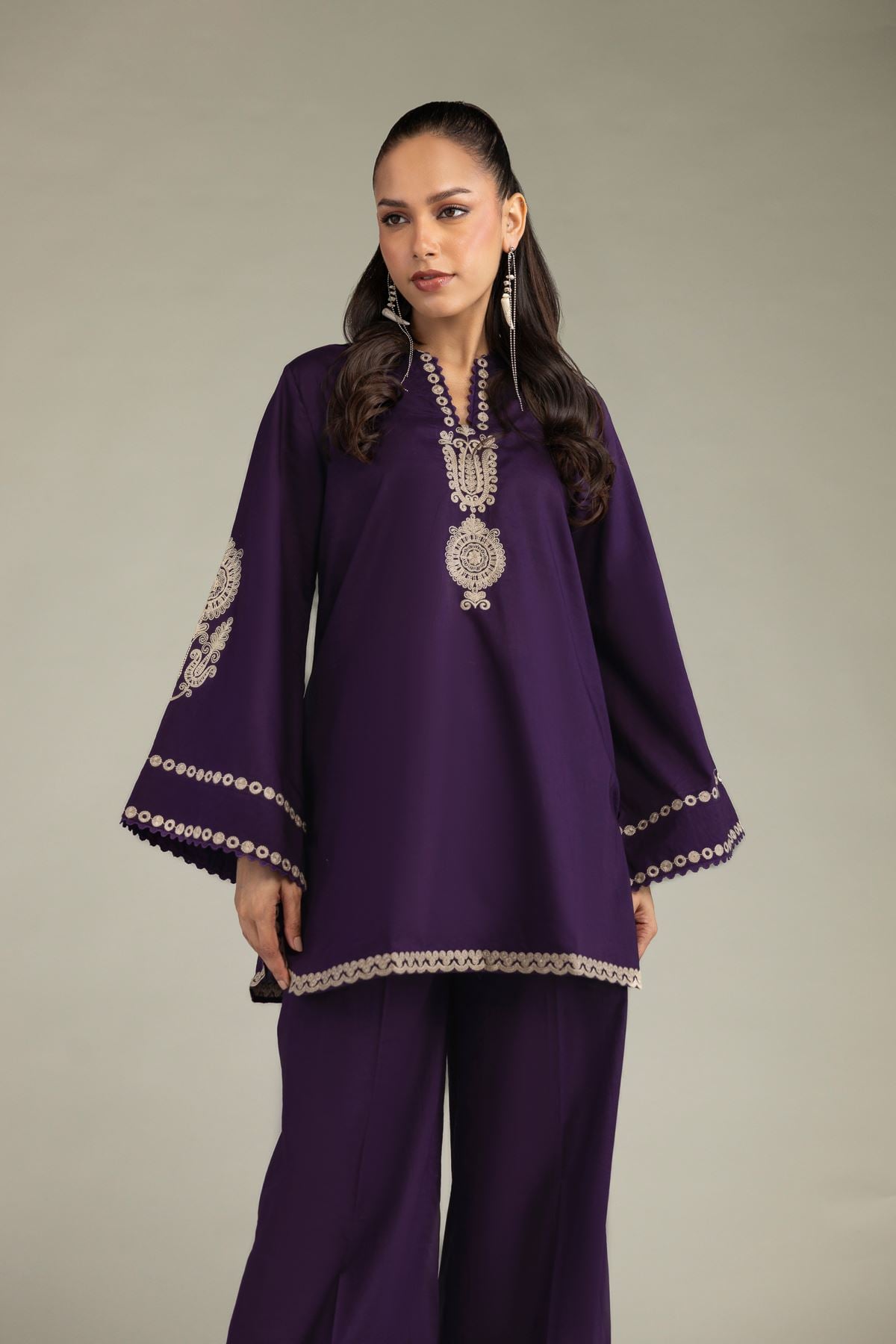 Purple Cambric Kurta