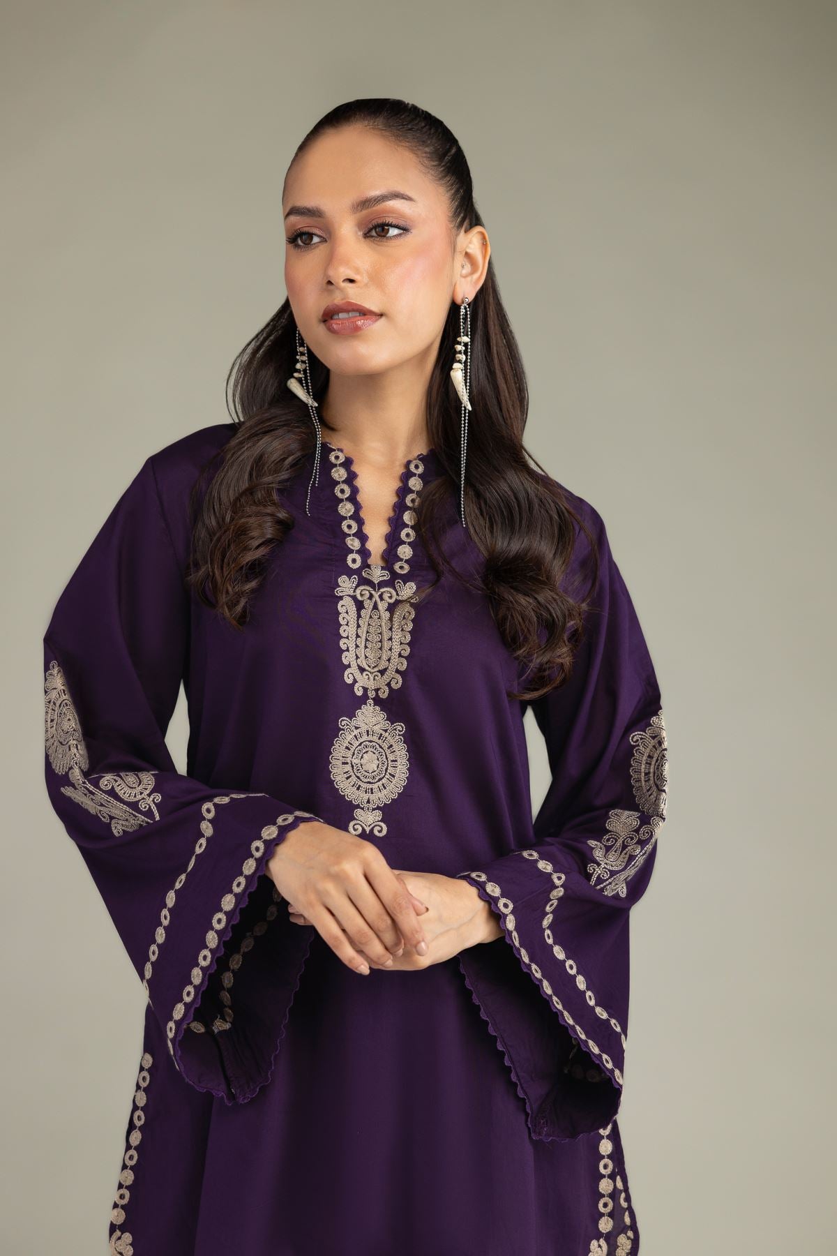 Purple Cambric Kurta