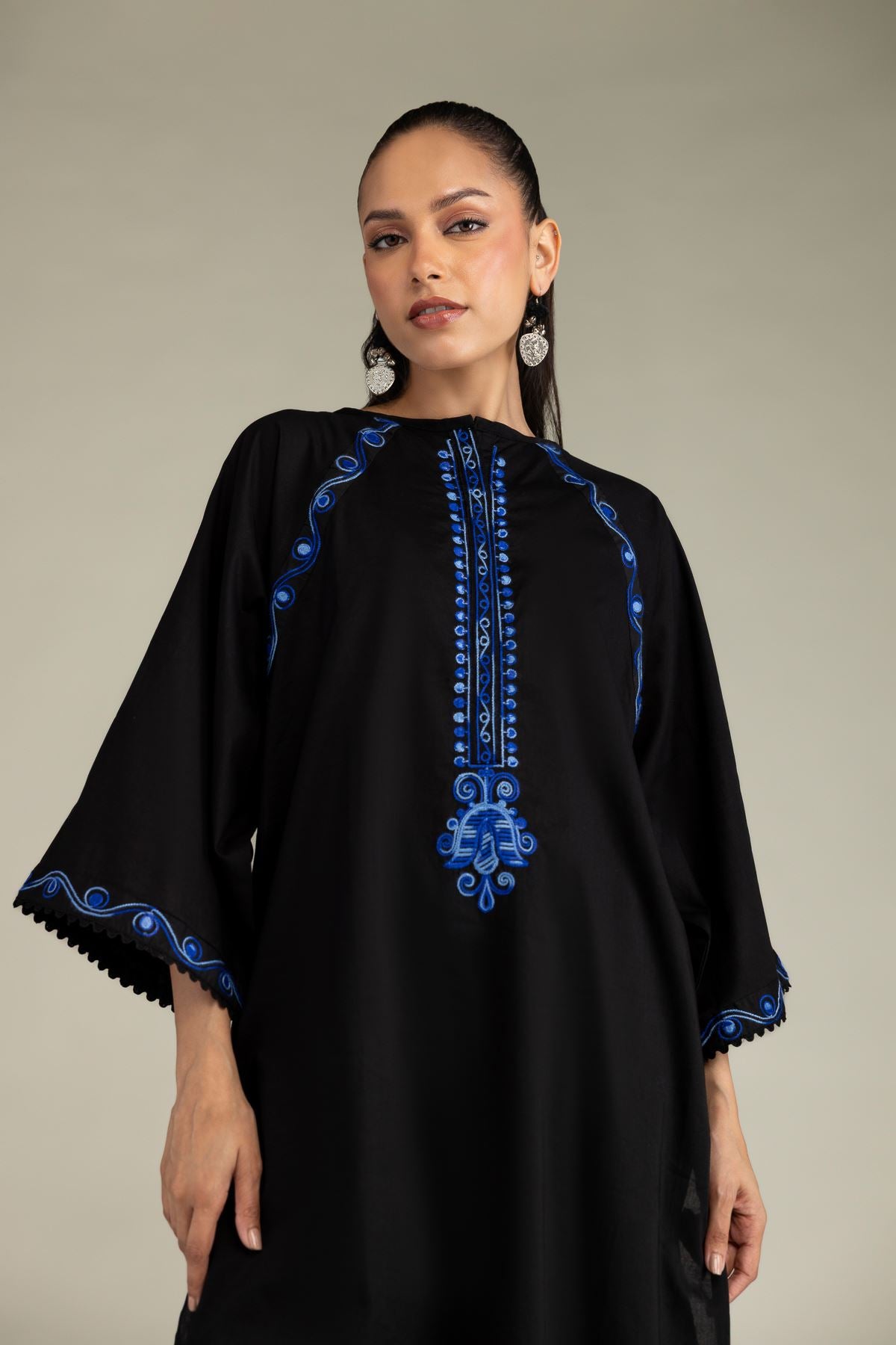 Black Cambric Kurta