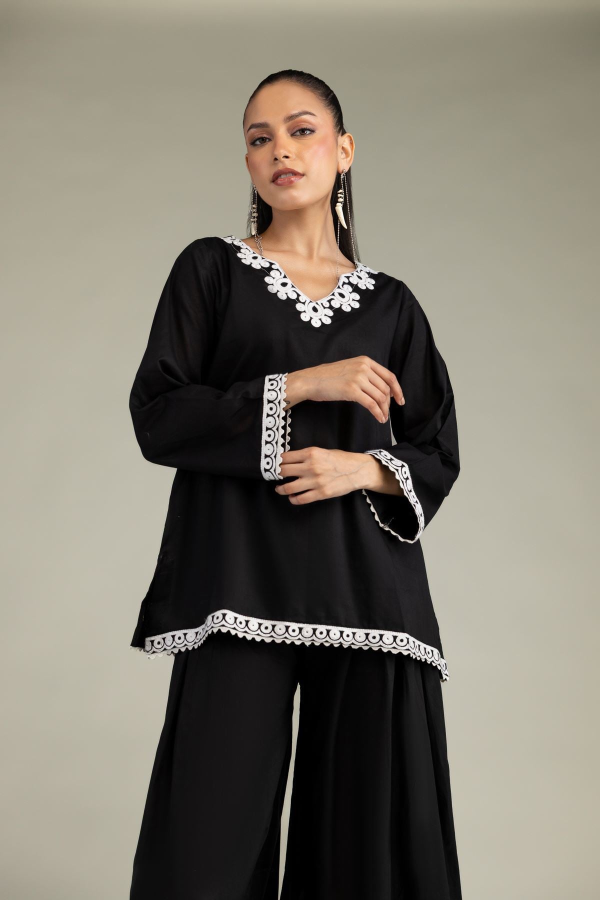 Cambric Black Kurta