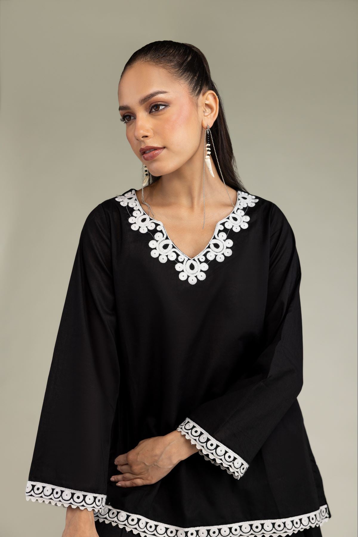 Cambric Black Kurta
