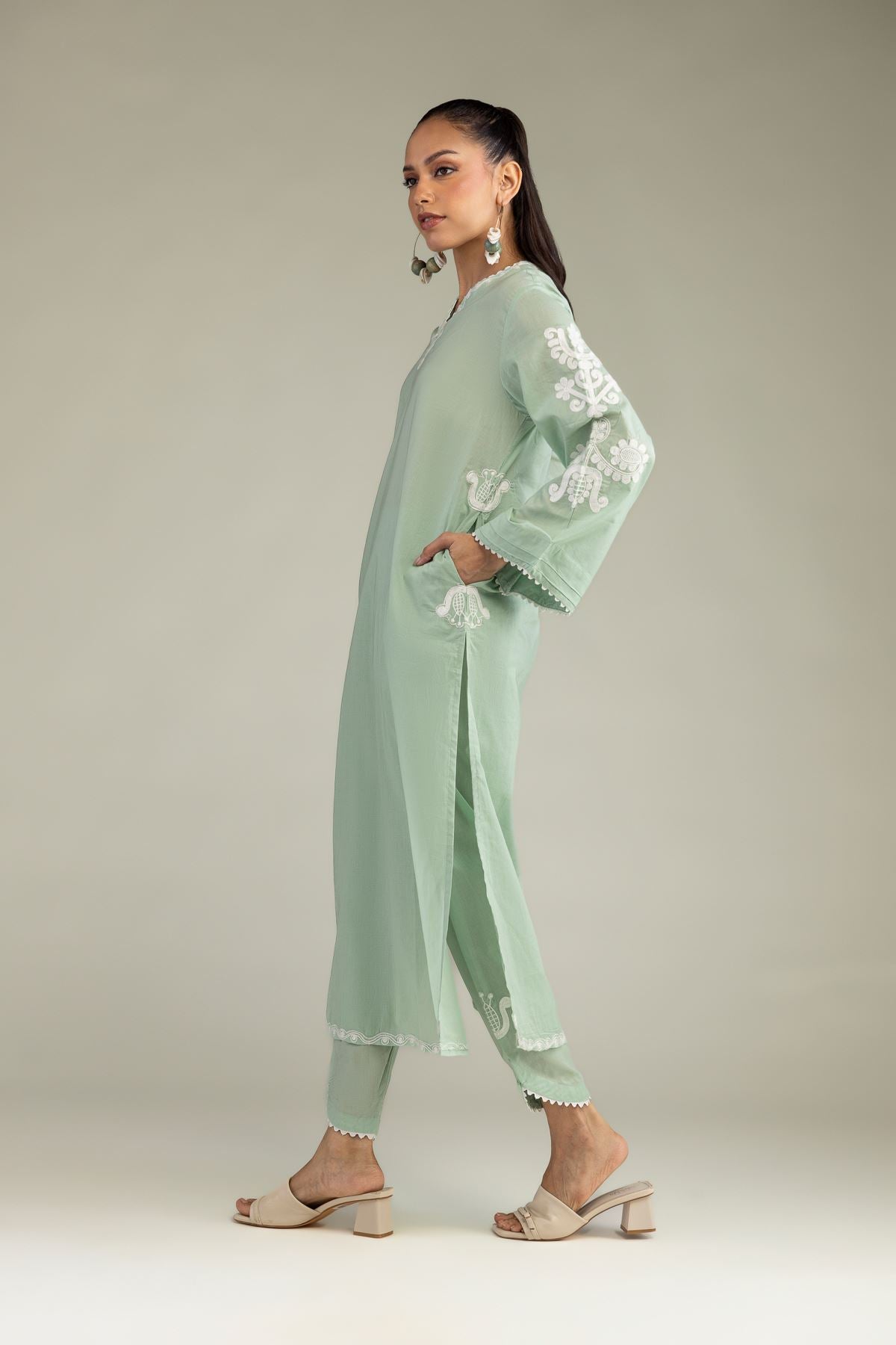 Solid Mint Shalwar