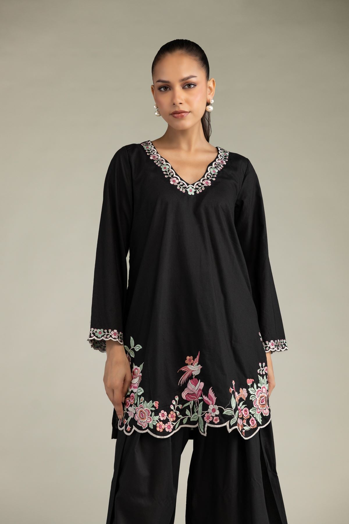 Black Cambric Kurta
