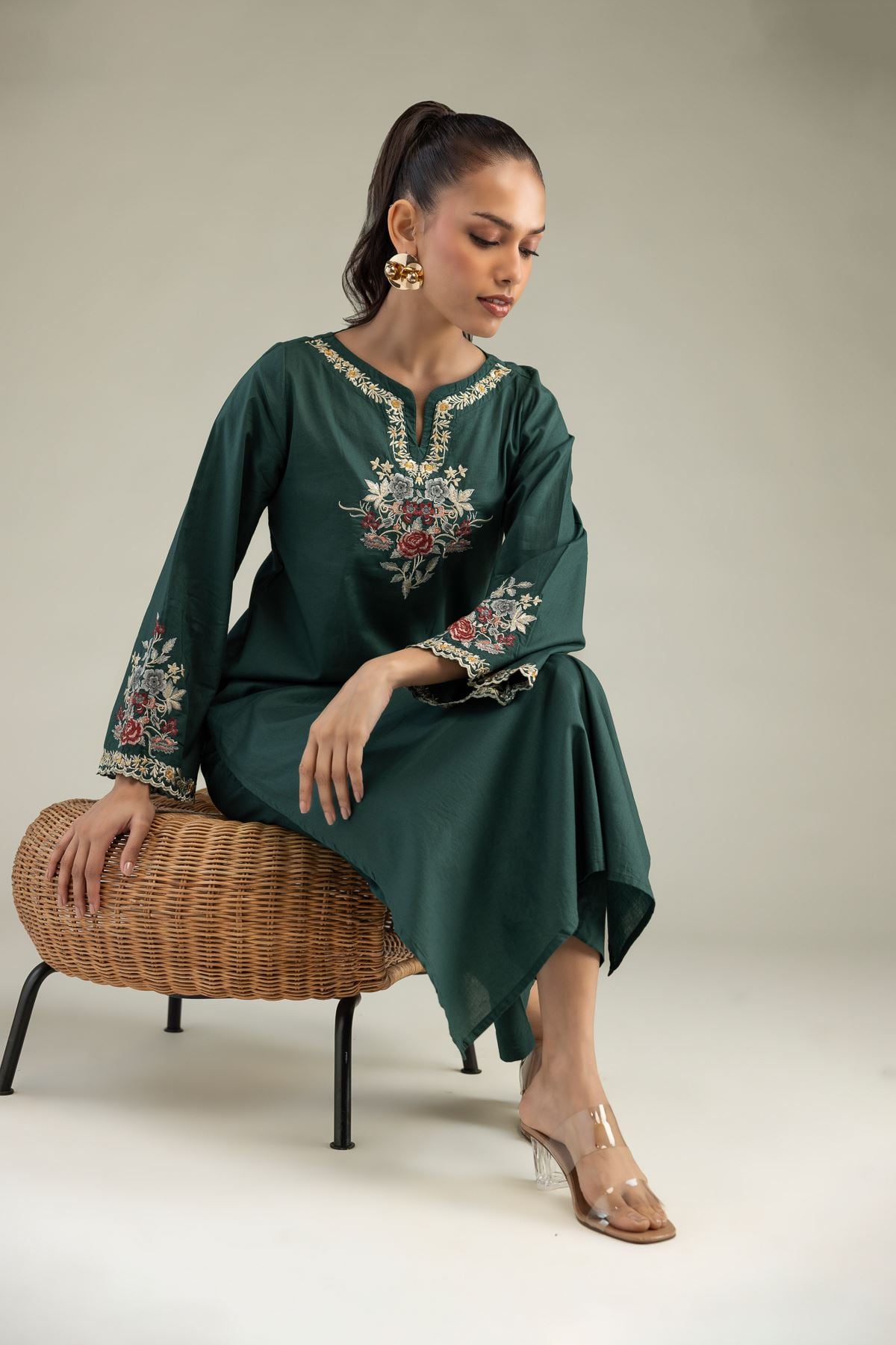 Green Cambric Kurta
