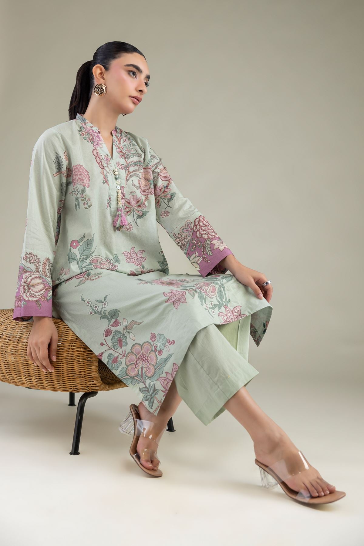 Floral Cambric Kurta
