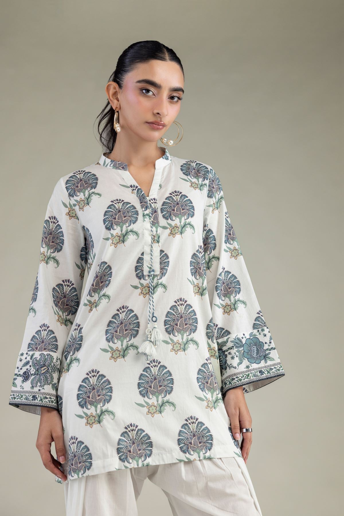 White Printed Kurta