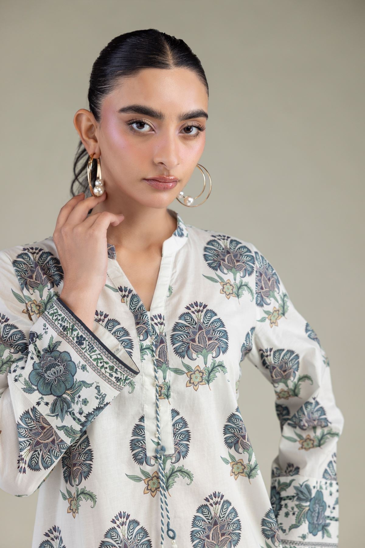White Printed Kurta