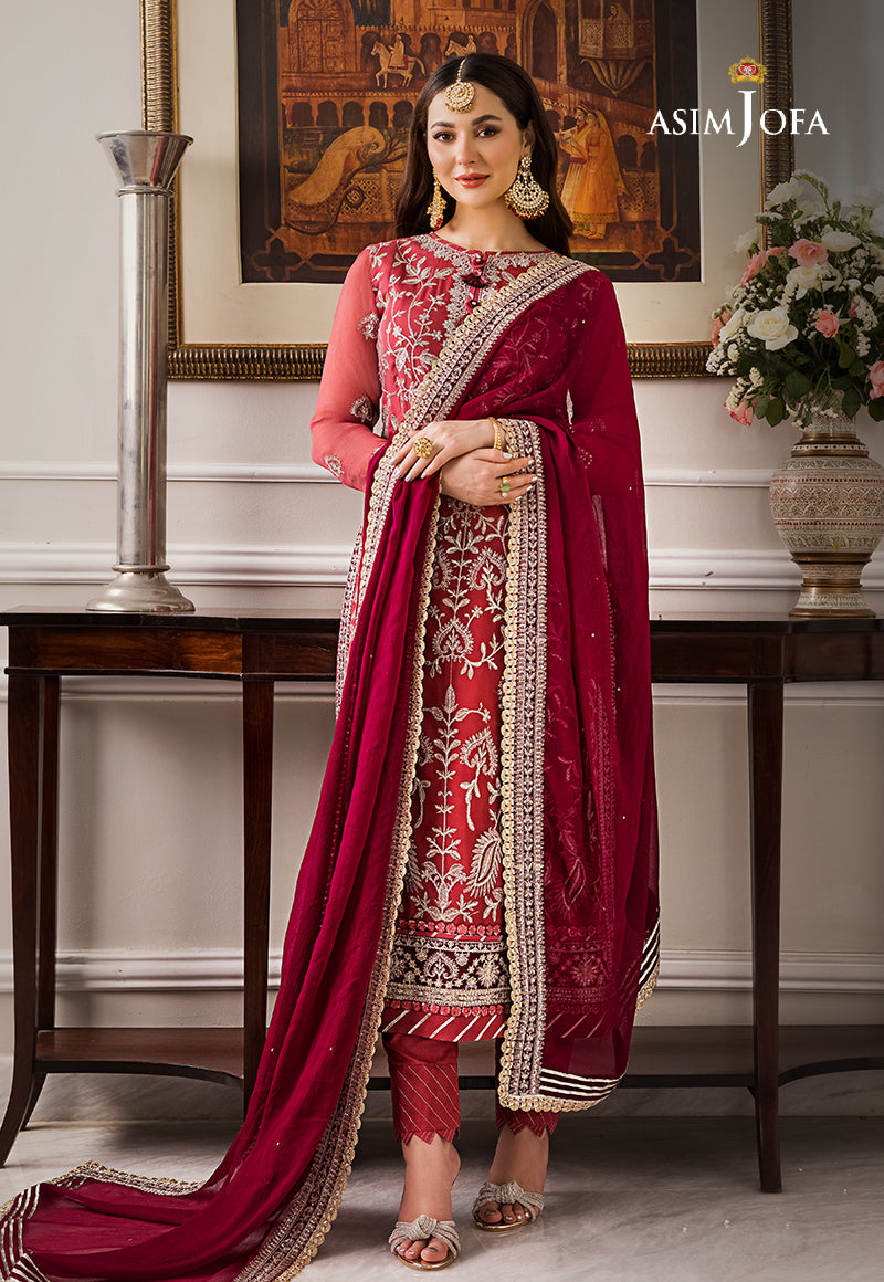 AJZS-28 EMBROIDERED ORGANZA 2 PCS