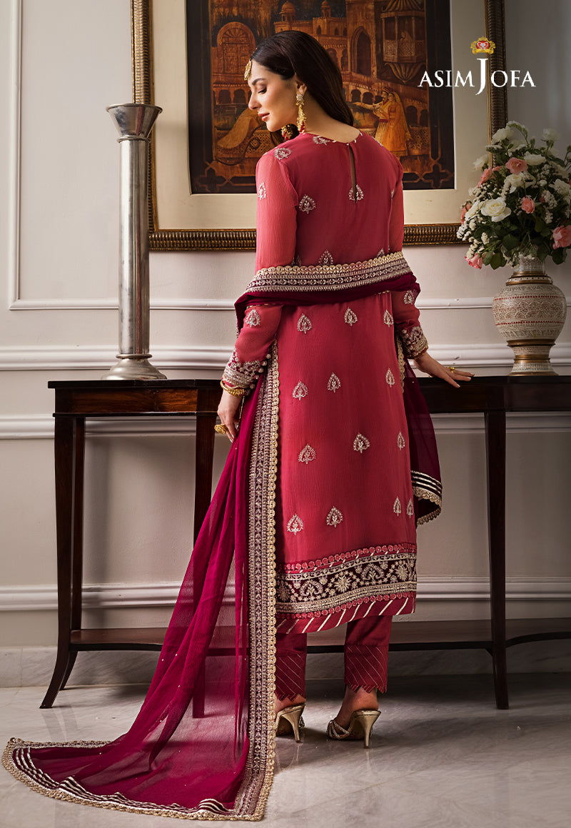 AJZS-28 EMBROIDERED ORGANZA 2 PCS