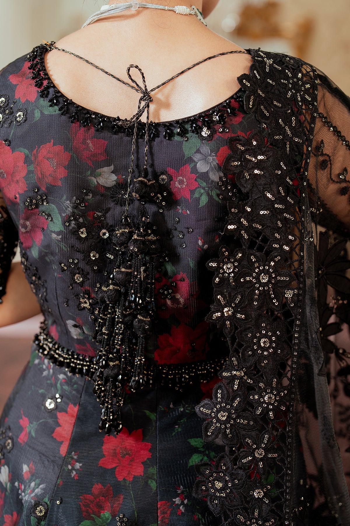 EMBROIDERED NET CH13-05 STITCHED