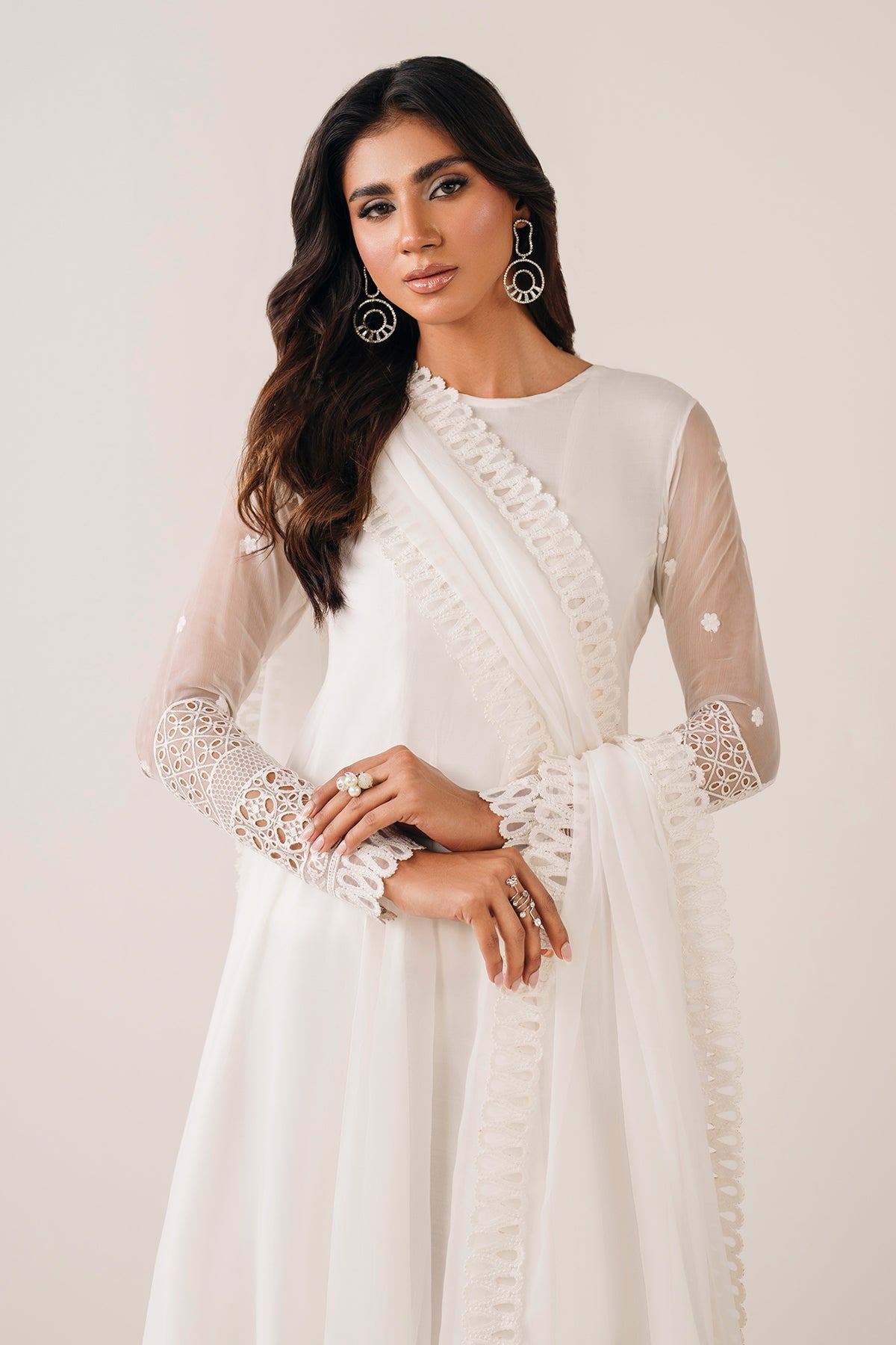 EMBROIDERED CHIFFON FROCK PR-1125