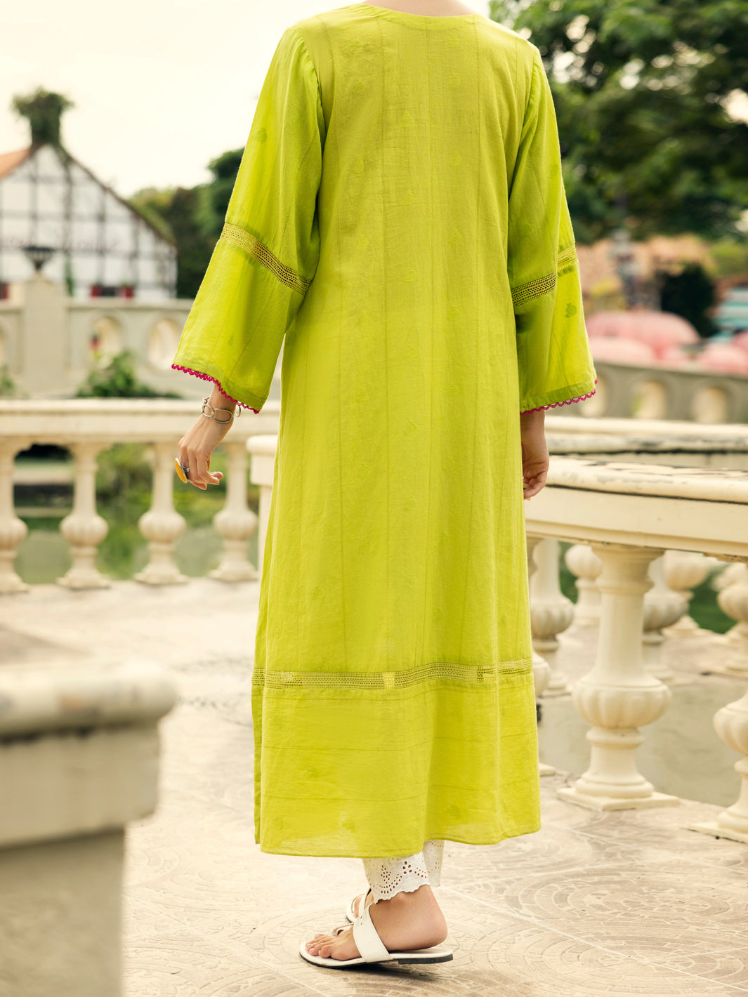 Lime Green Dobby Kurti - AL-LK-1048