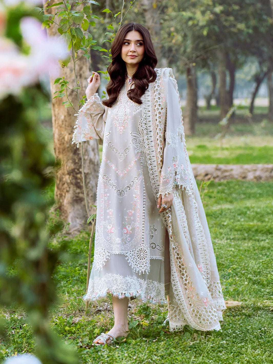 Bin Ilyas Luxury Embroidered Lawn Unstitched 3 Piece 103-B