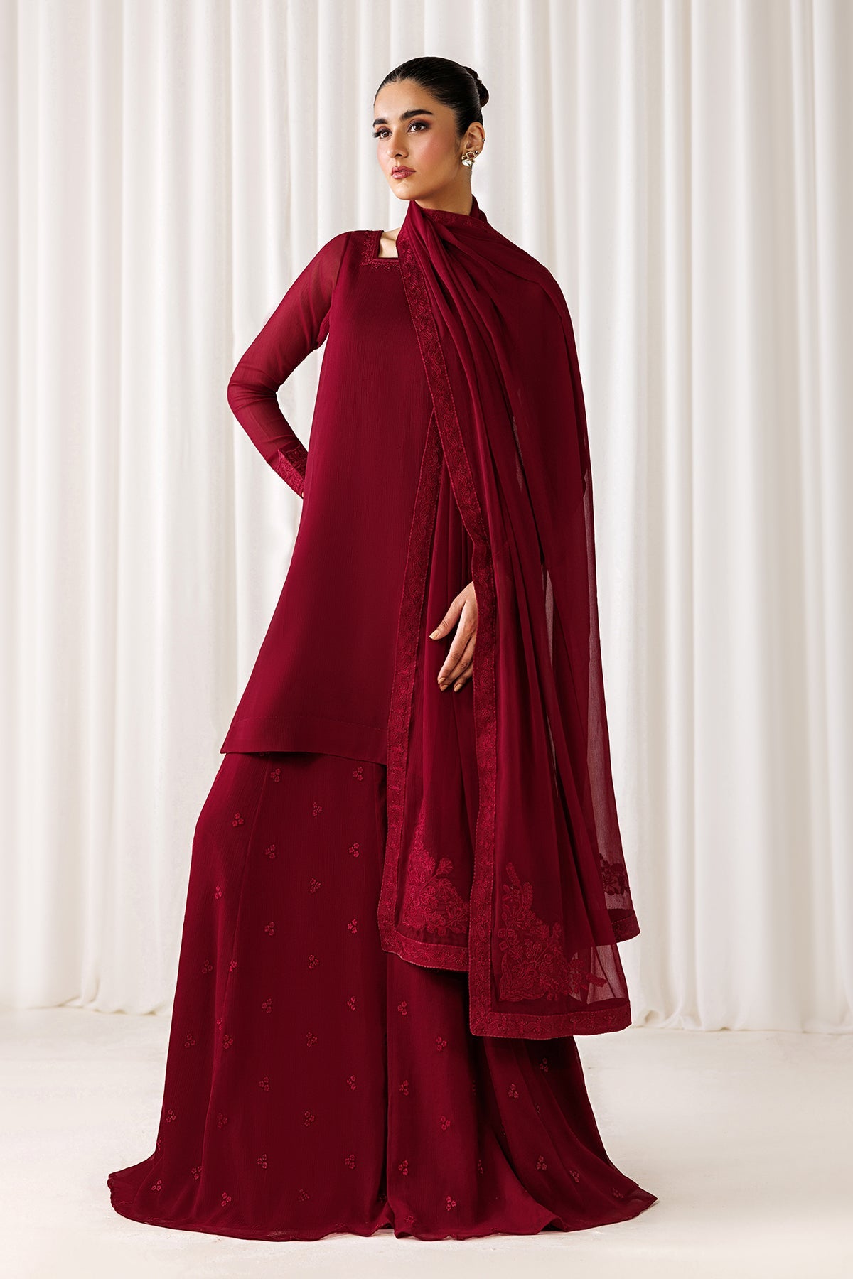EMBROIDERED CHIFFON EN-1305