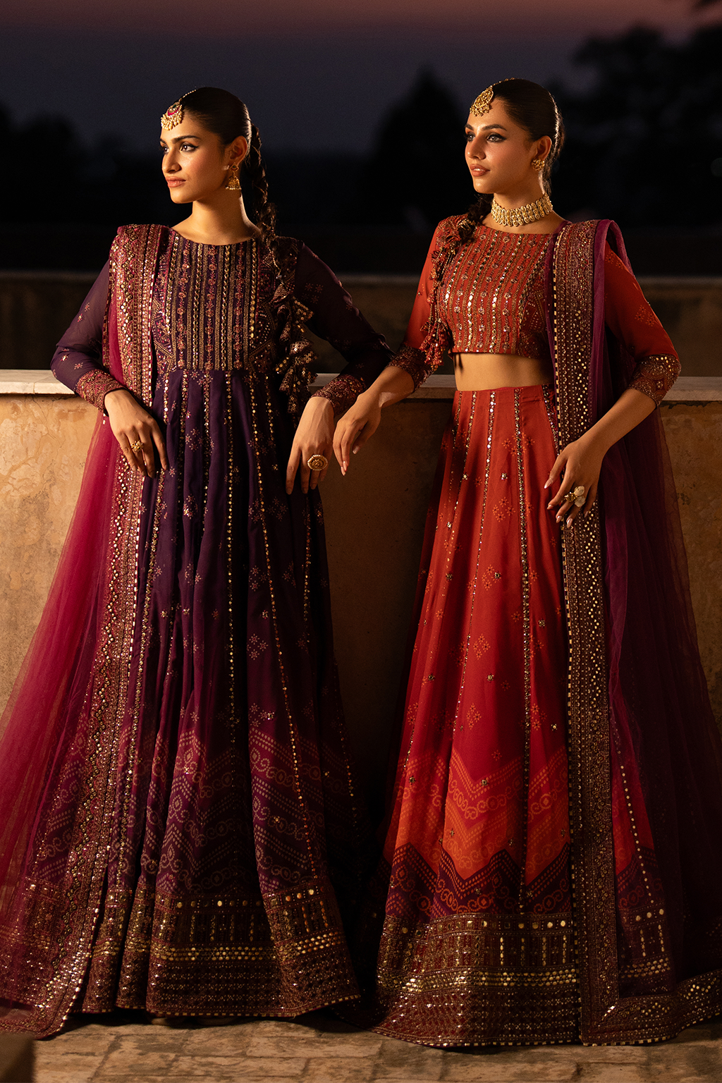 UE-334 Embroidered Chiffon (lehnga)