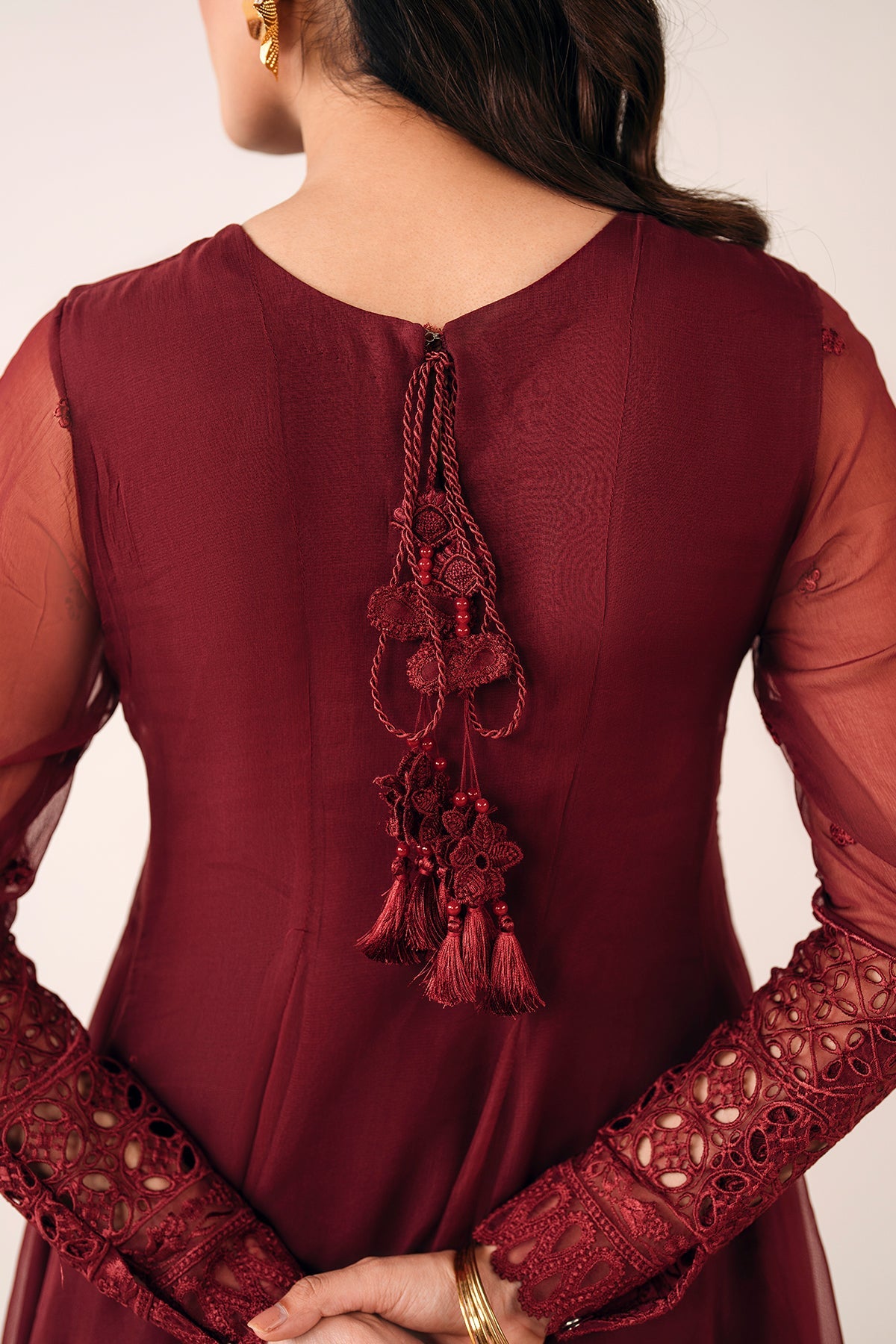 EMBROIDERED CHIFFON FROCK PR-1126