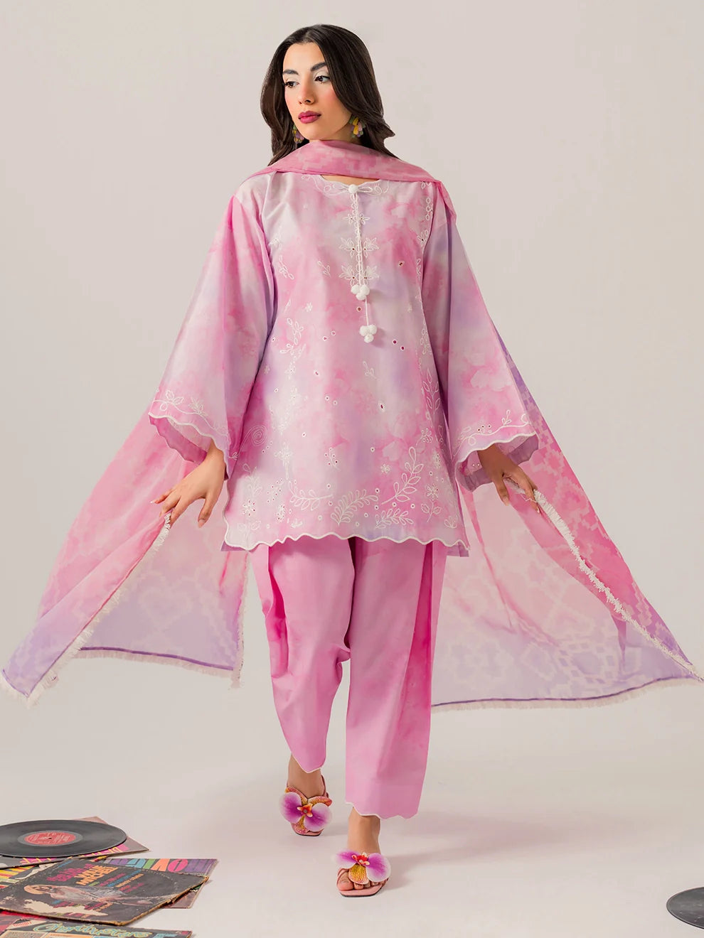 Blush - 3Pc Printkari Suit