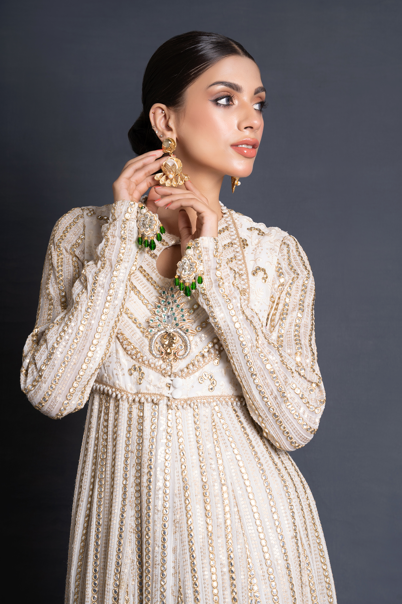 Mirror Embroidered Classic Anarkali