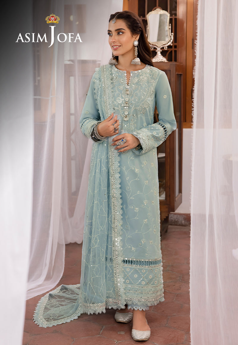 AJSWD-12 EMBROIDERED LAWN SILK 3 PCS