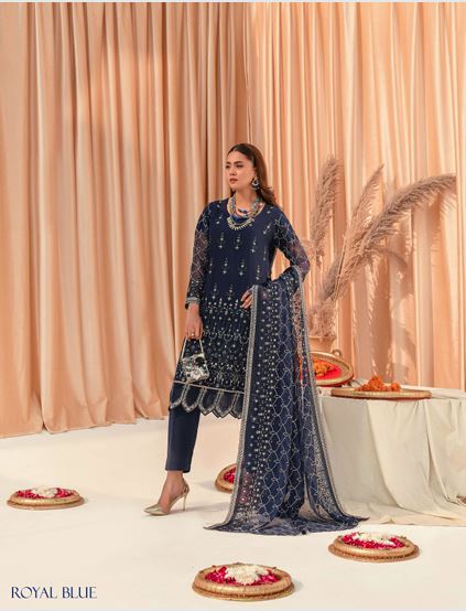 Design 3 - Royal Blue (Unstitched)