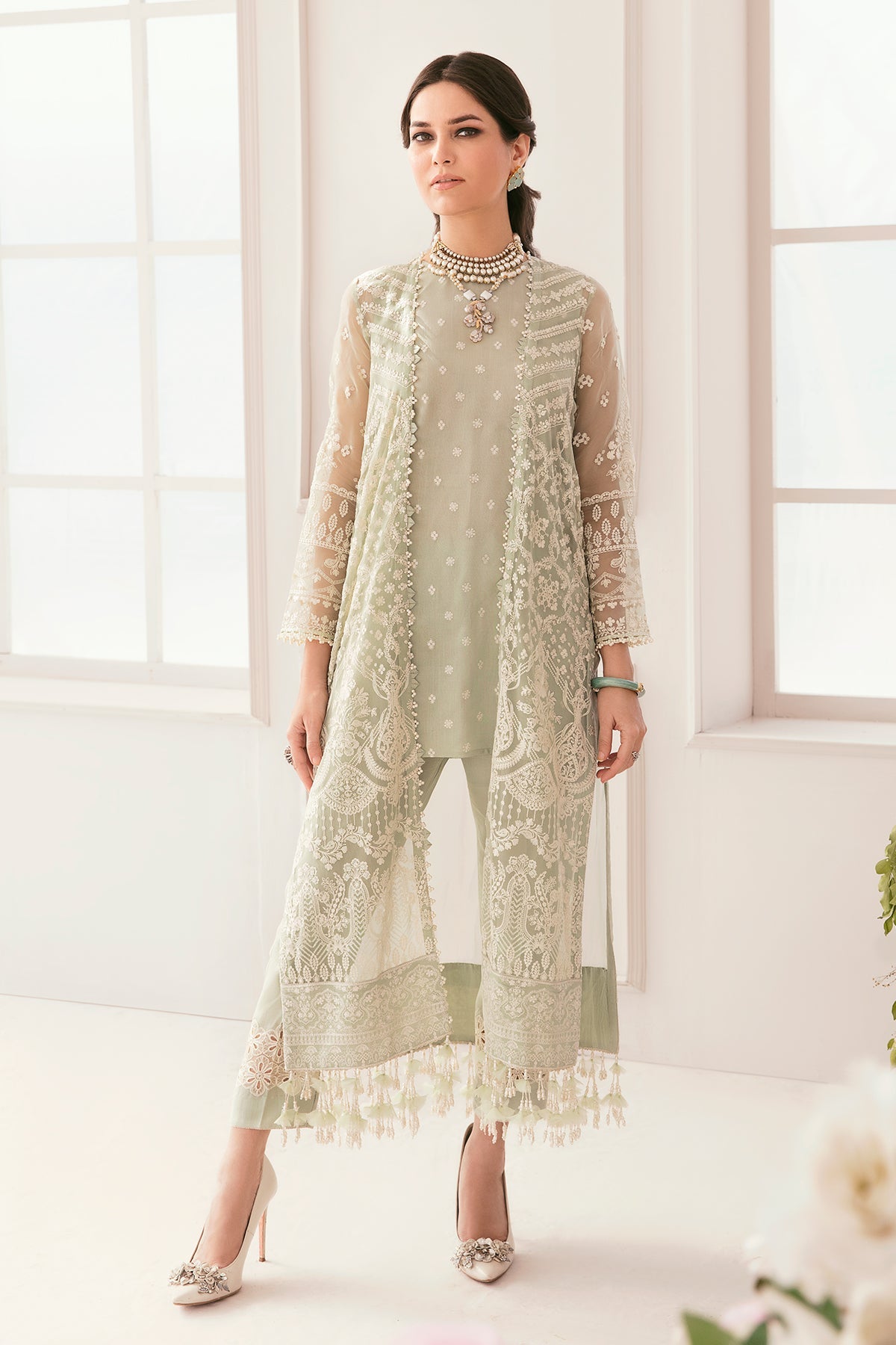EMBROIDERED CHIFFON CH11-01 STITCHED