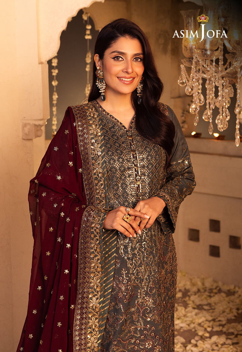 AJSH-07 EMBROIDERED RAW SILK 3 PCS