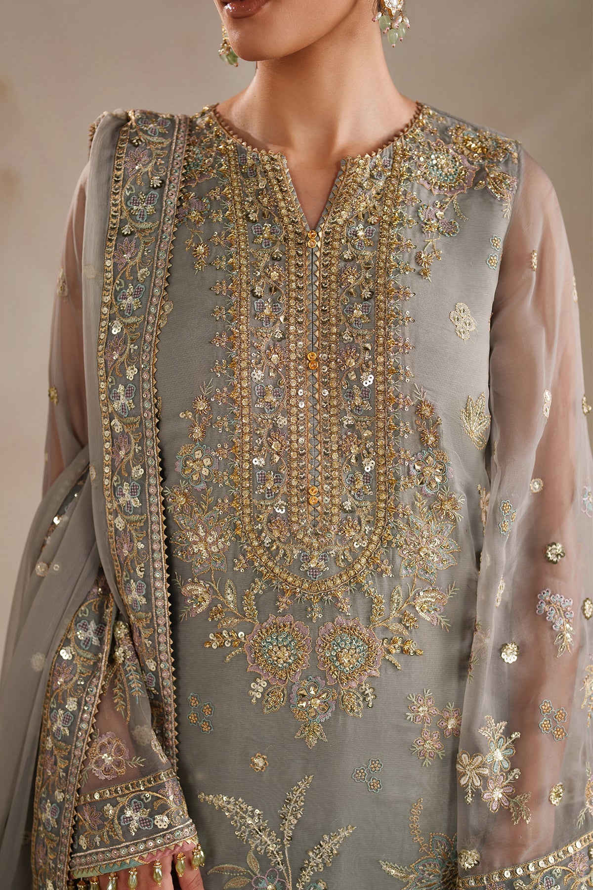 EMBROIDERED CHIFFON UF-4364