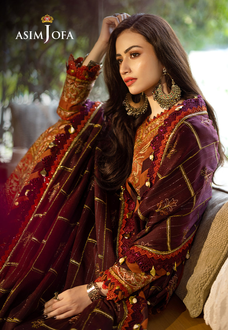 AJKTD-09 EMBROIDERED STITCHED 3 PCS