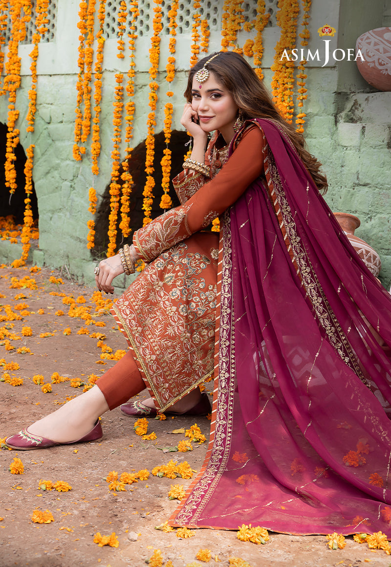 AJAB-14 DESIGNERS EMBROIDERED STITCHED 3 PCS