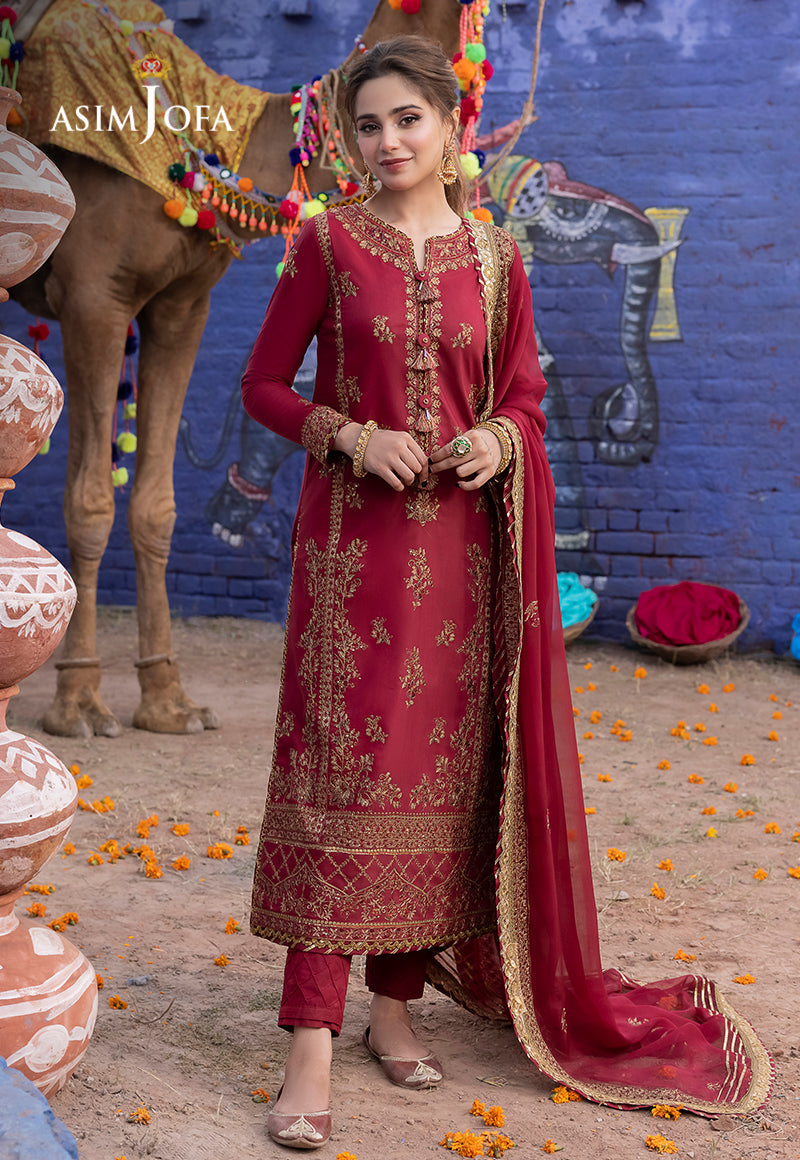 AJAB-09 EMBROIDERED LAWN SILK 3 PCS