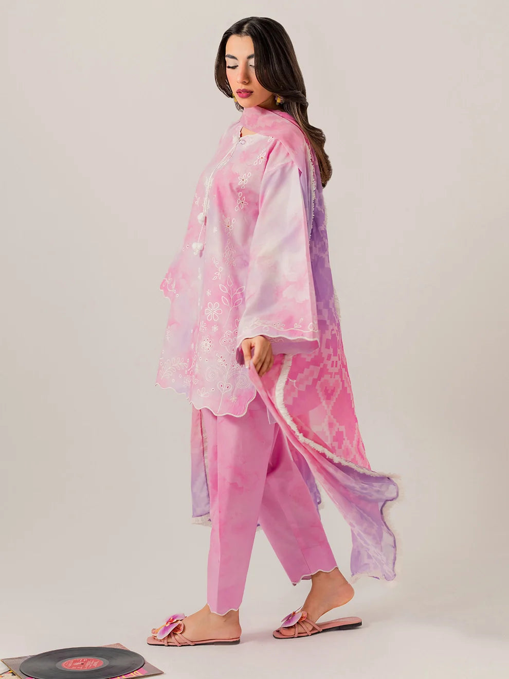 Blush - 3Pc Printkari Suit