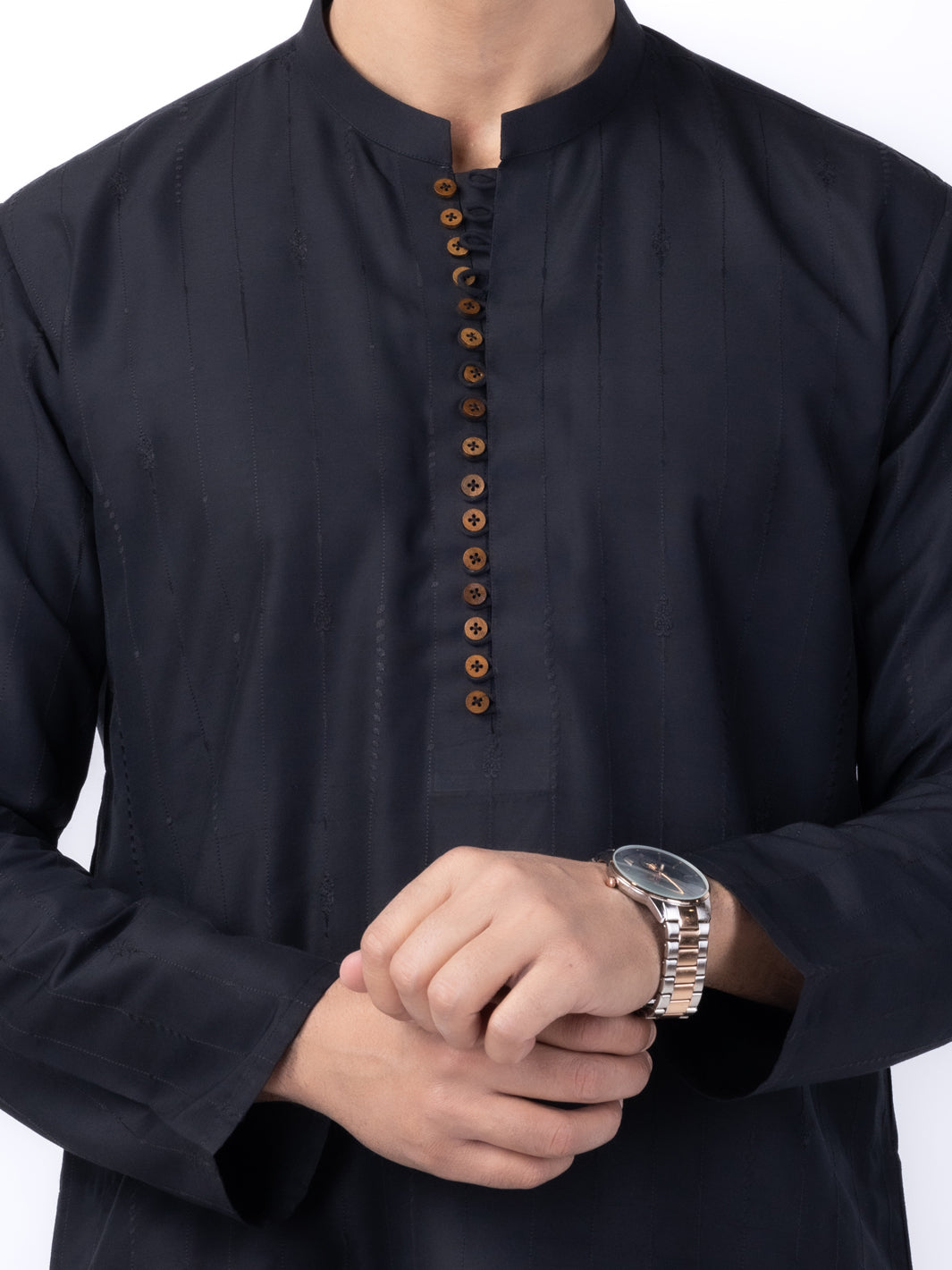 Black Blended Kurta - AL-K-1121D