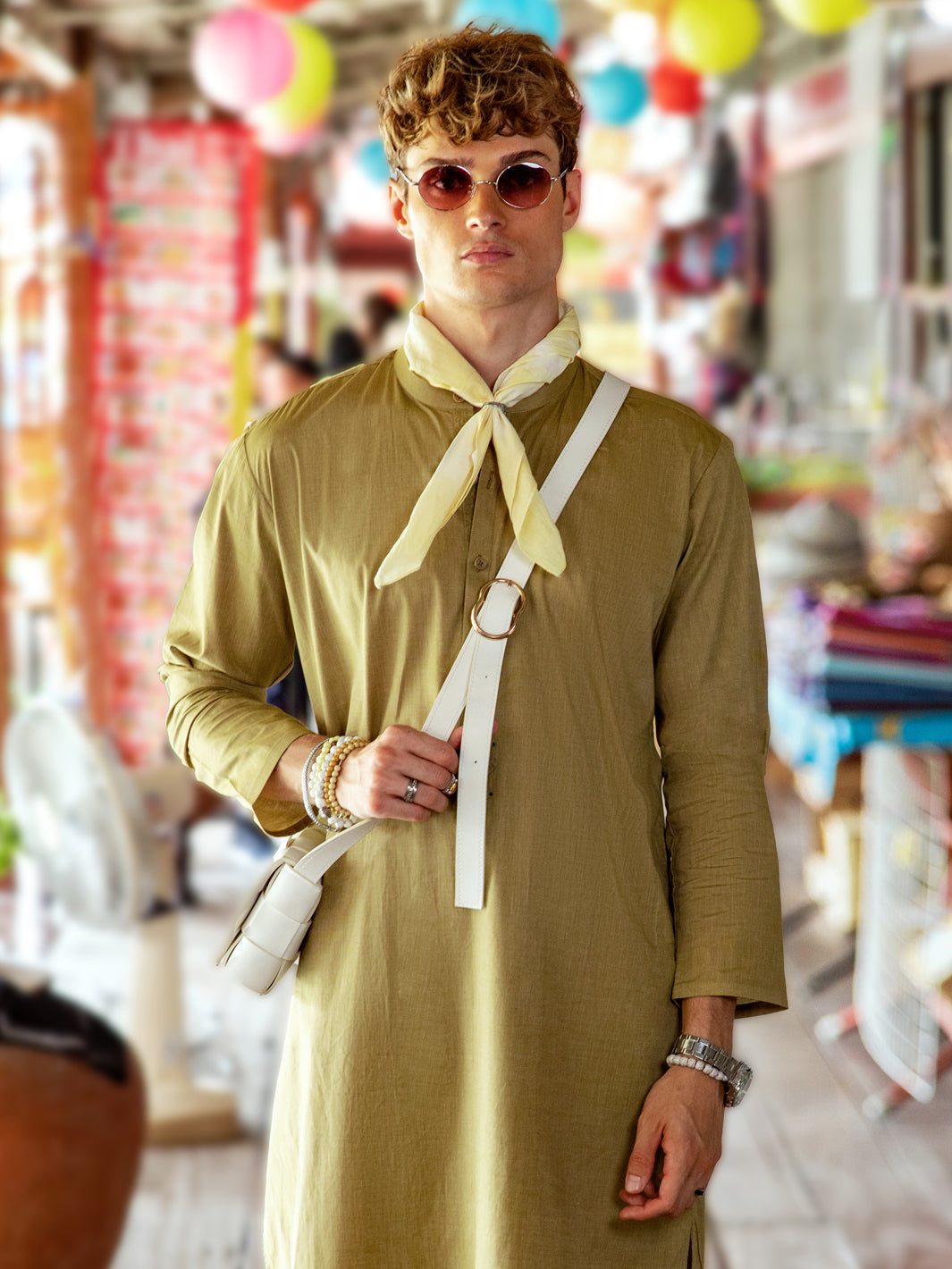 Pistachio Green Cotton Kurta - AL-K-1139C