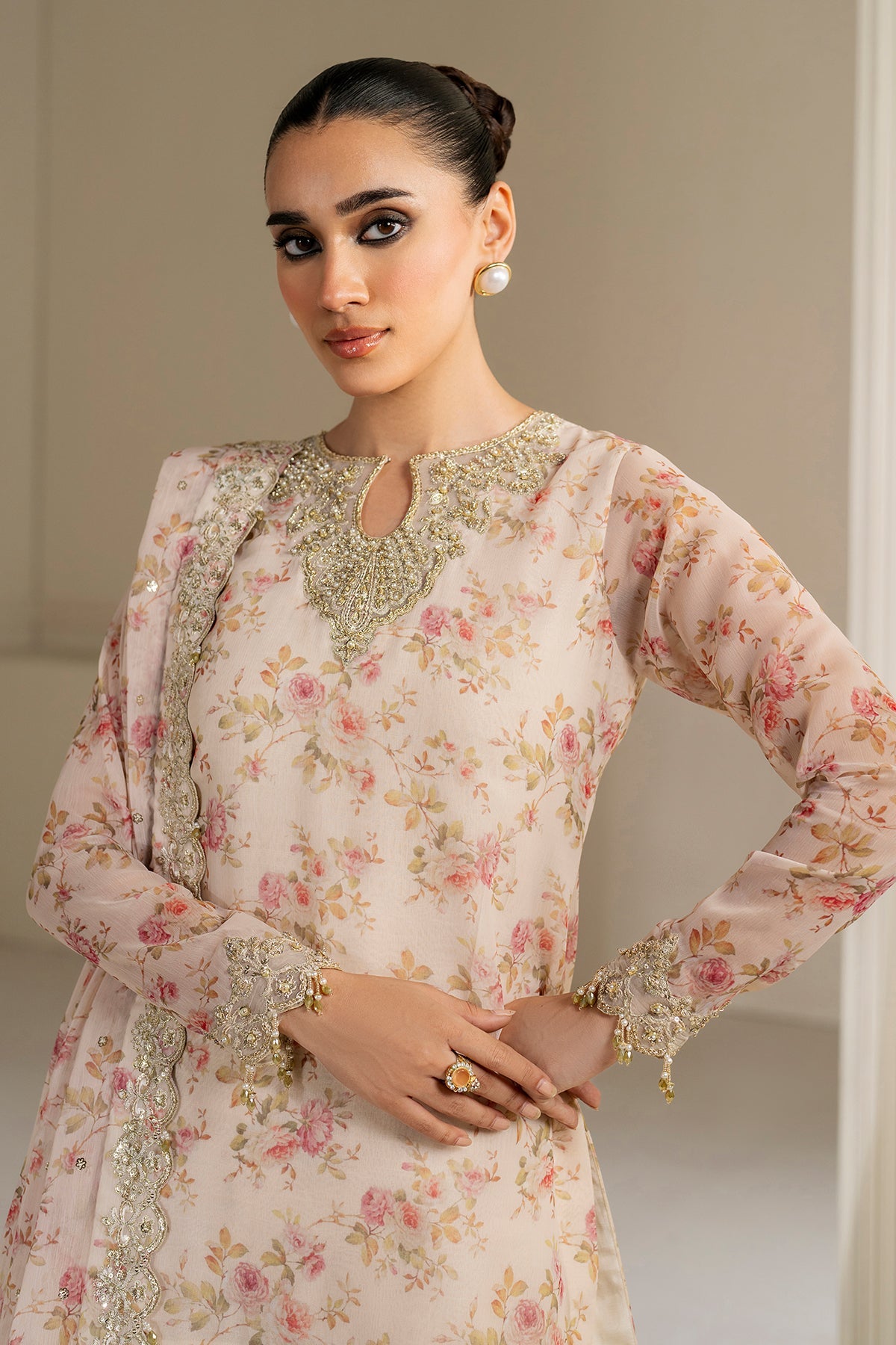 EMBROIDERED CHIFFON UF-4164