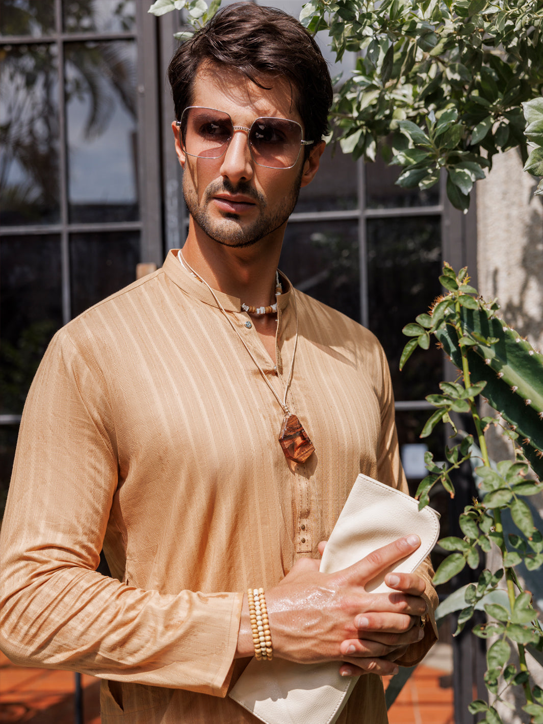 Beige Cotton Kurta - AL-K-1144A
