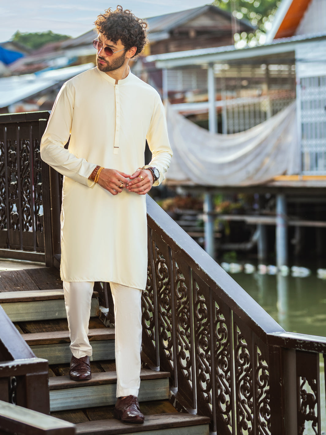 Off White Blended Kurta - AL-K-1148A