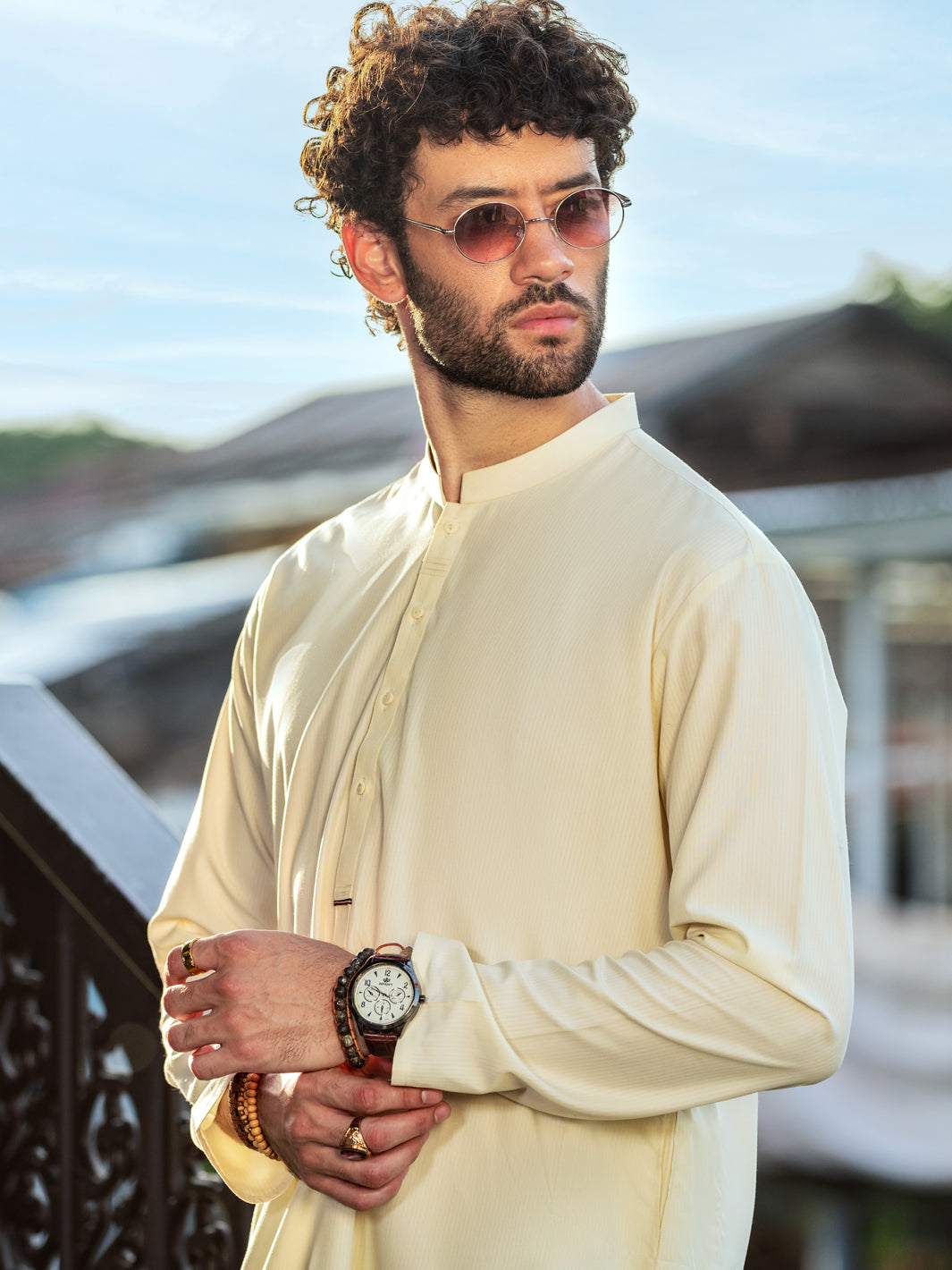 Off White Blended Kurta - AL-K-1148A