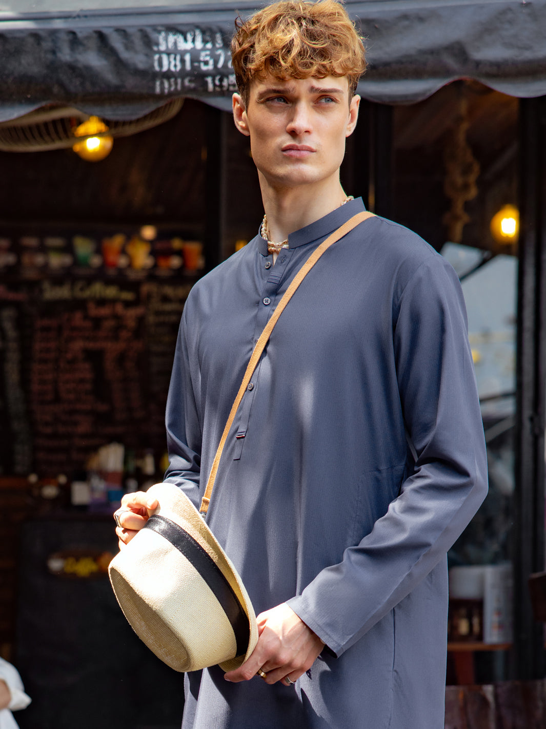 Grey Blended Kurta - AL-K-1148B