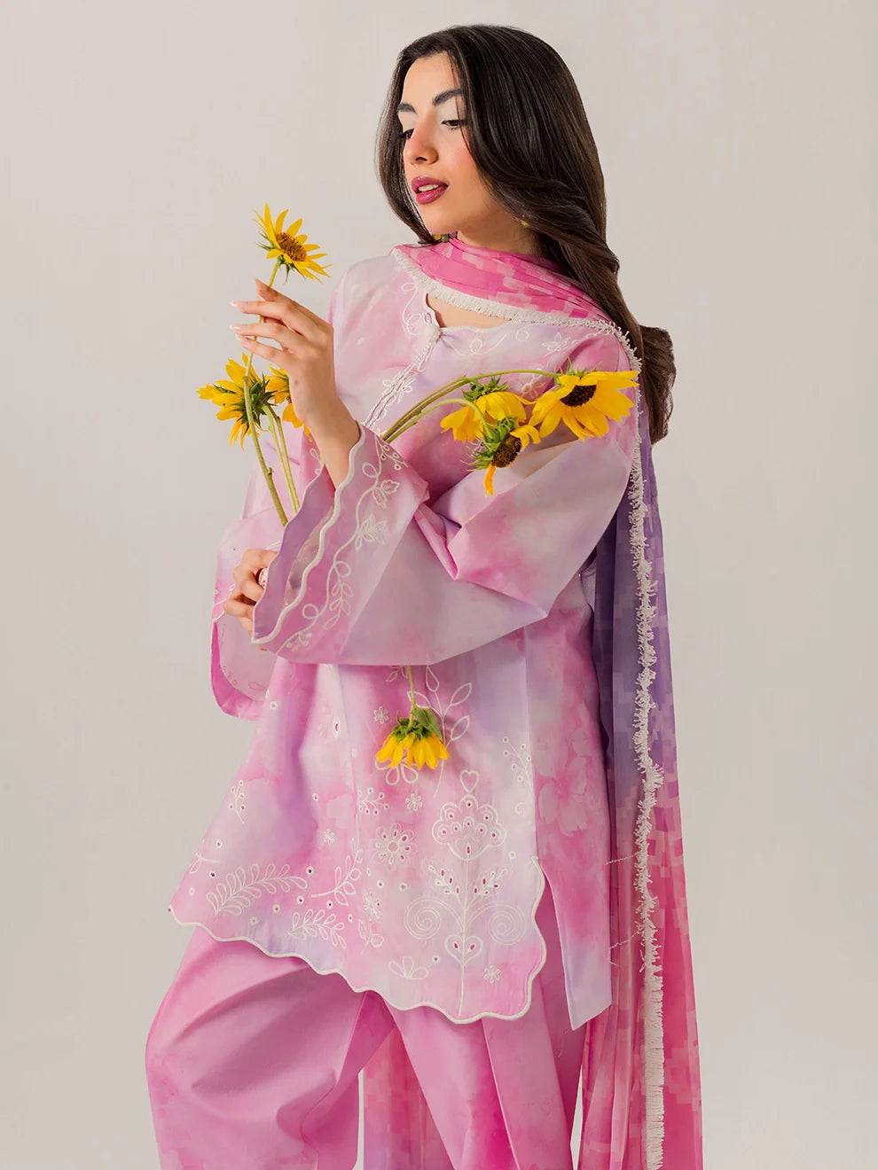 Blush - 3Pc Printkari Suit