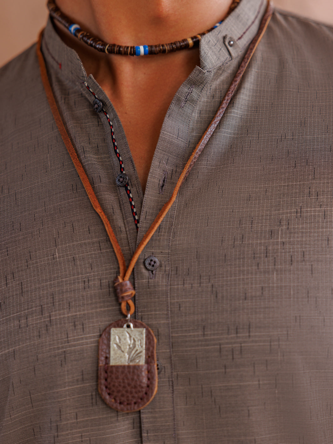 Brown Blended Kurta - AL-K-1151