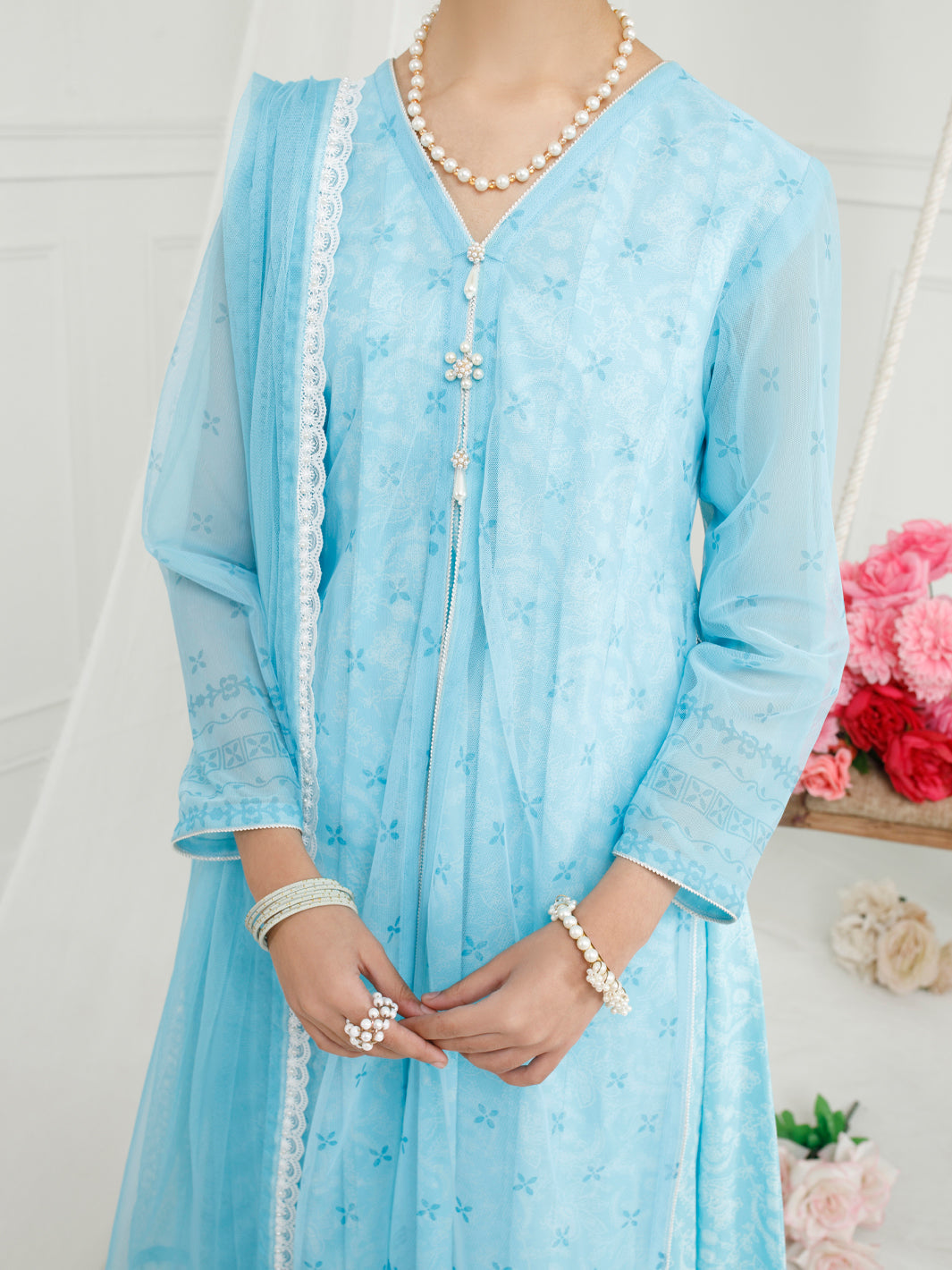 Ferozi Poly Net 3Pc Stitched - ALT-3PS-LS-1153
