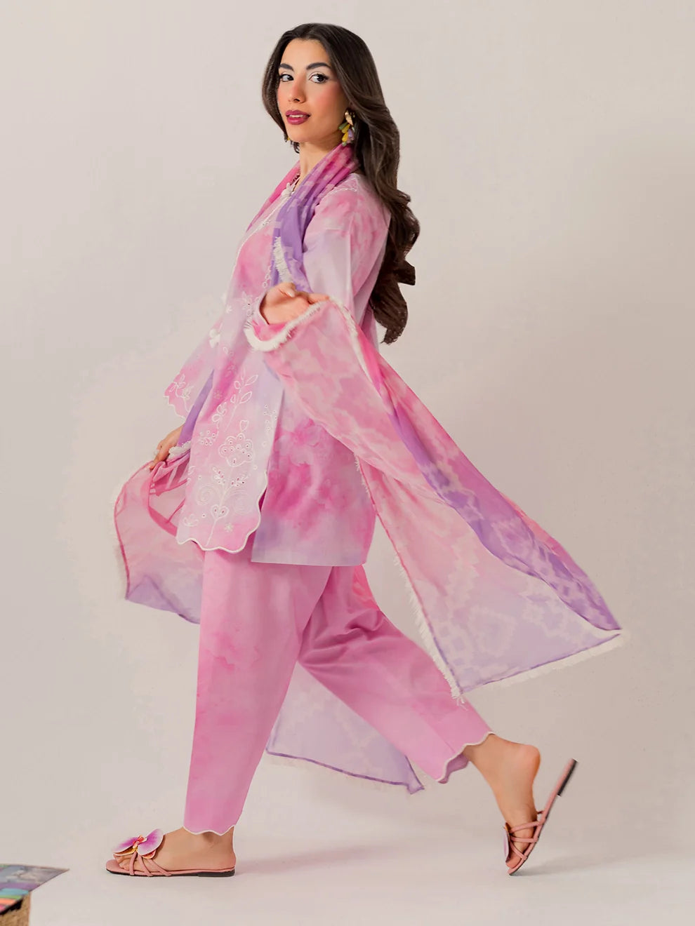 Blush - 3Pc Printkari Suit